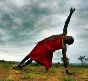 Masai tribesmen can do yoga